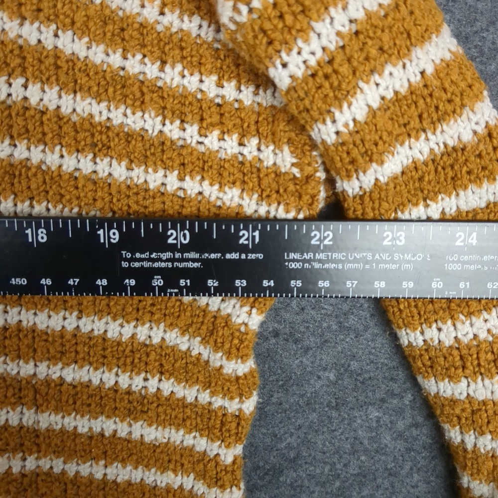 American Eagle Mustard Yellow Striped Henley Sweater Jegging Fit Womens Small - Picture 10 of 11